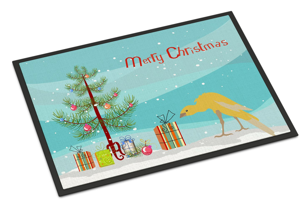 Belgian Hunchback Canary Merry Christmas Indoor or Outdoor Mat 24x36 CK4477JMAT by Caroline&#39;s Treasures