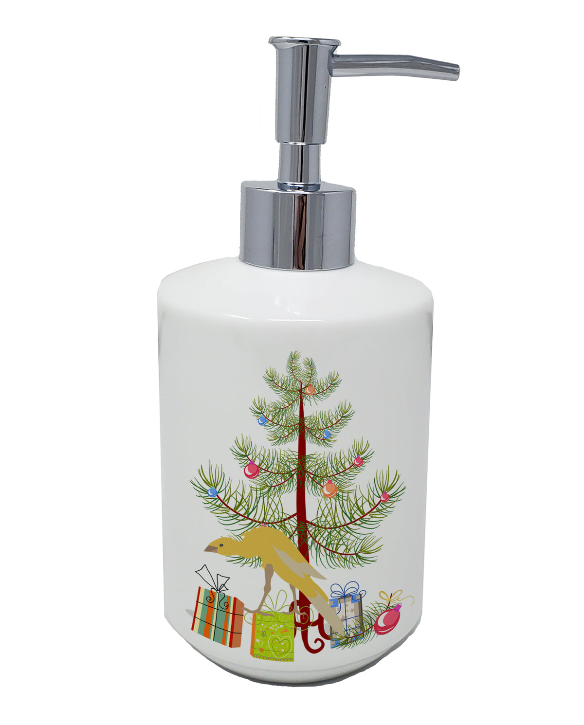 Buy this Belgian Hunchback Canary Merry Christmas Ceramic Soap Dispenser