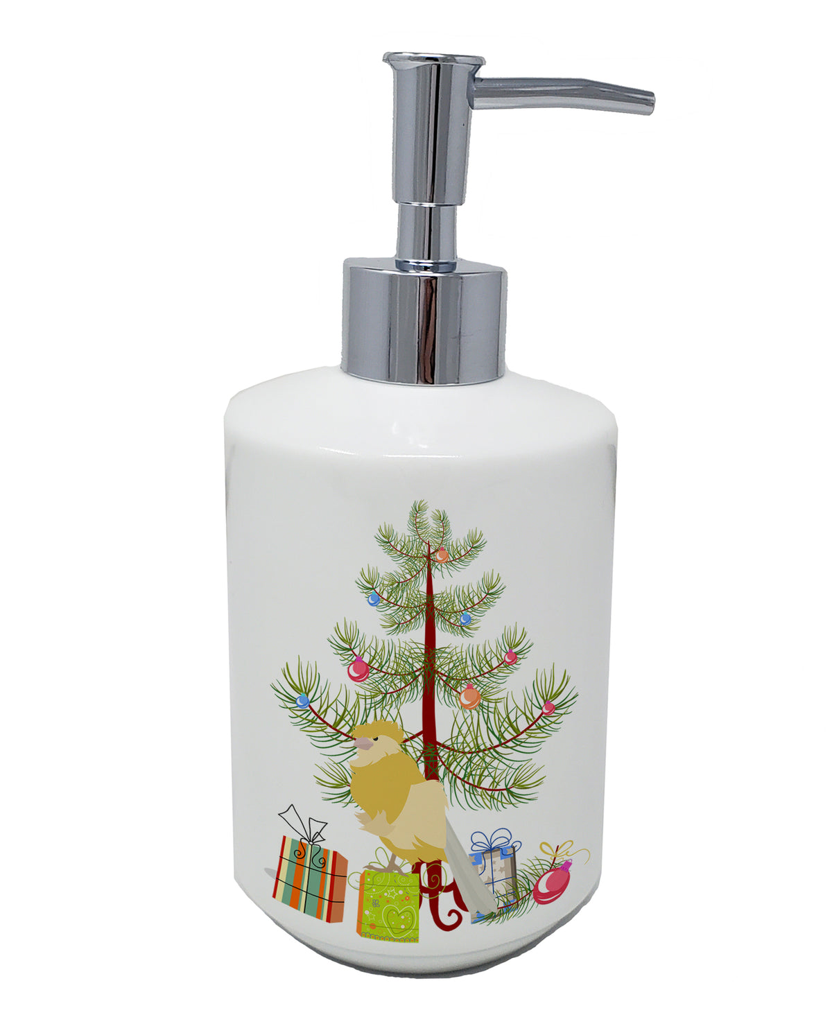 Buy this French Curly Canary Merry Christmas Ceramic Soap Dispenser