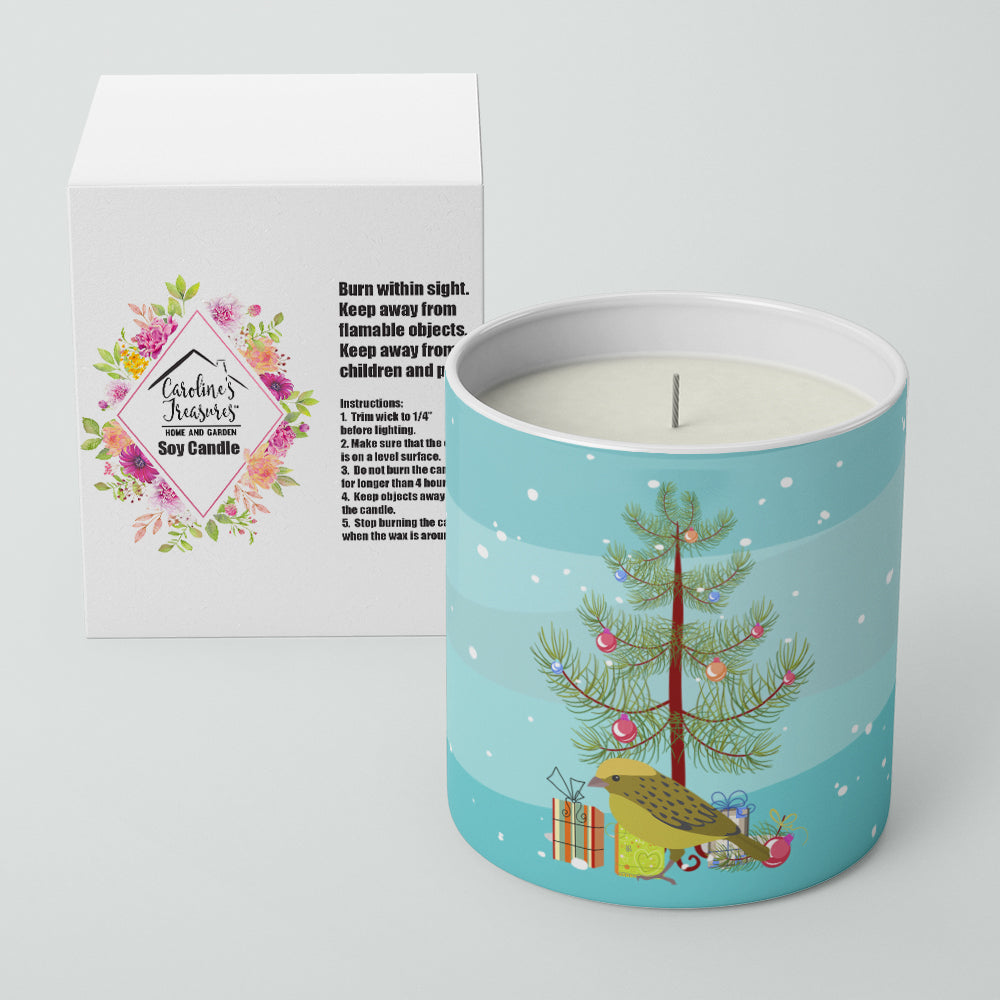 Caroline's Treasures Lizard Canary Merry Christmas 10 oz Decorative Soy Candle