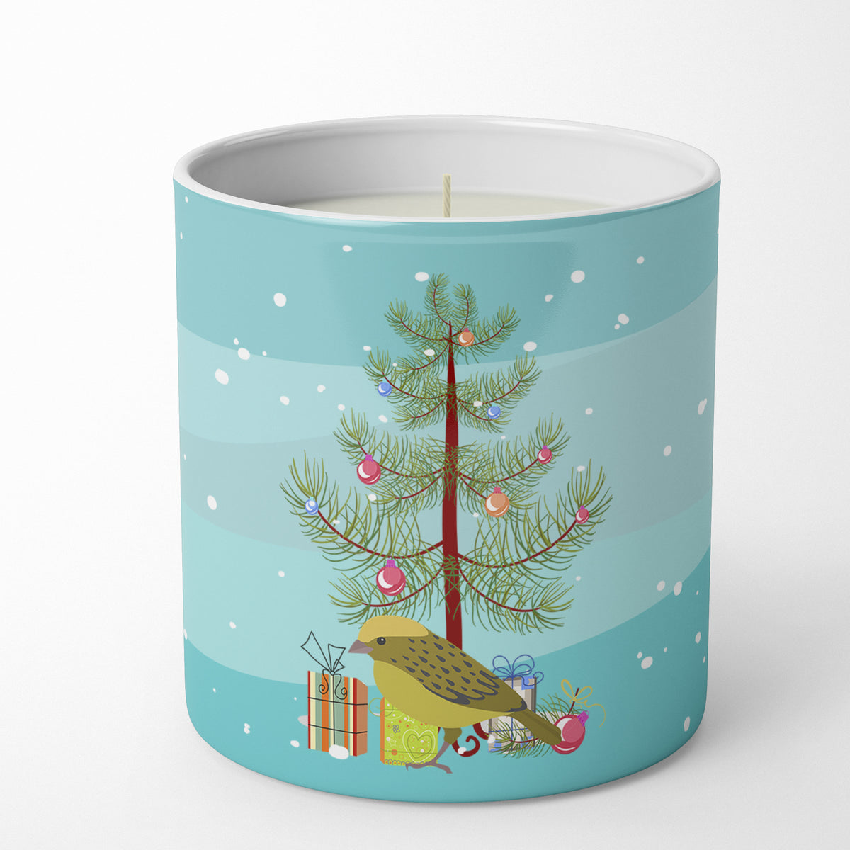 Buy this Lizard Canary Merry Christmas 10 oz Decorative Soy Candle