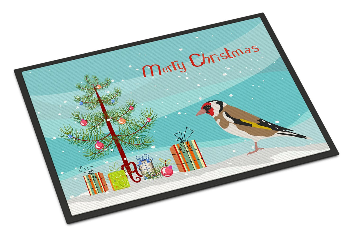 Gold Finch Merry Christmas Indoor or Outdoor Mat 24x36 CK4489JMAT by Caroline&#39;s Treasures