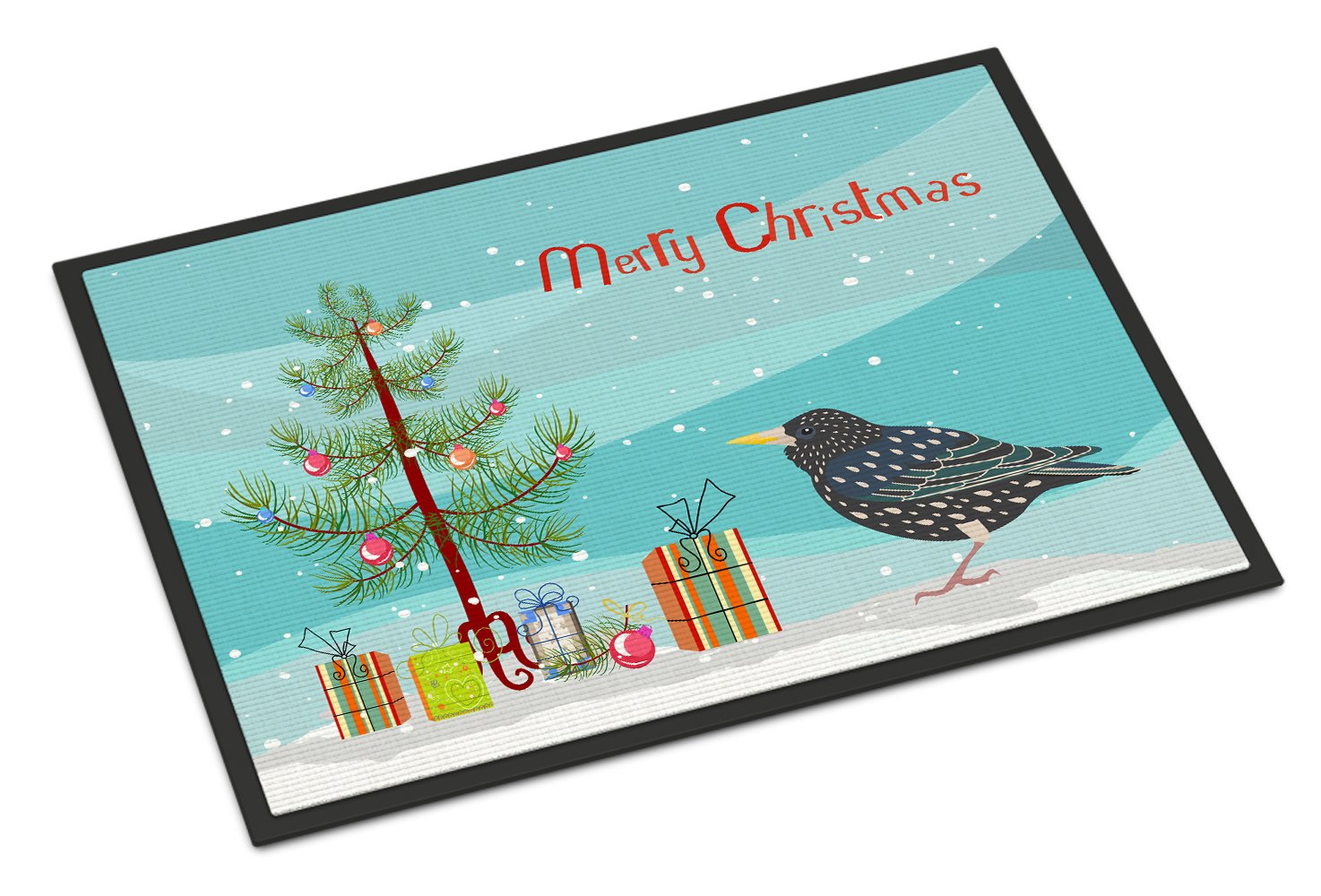 Starling Merry Christmas Indoor or Outdoor Mat 24x36 CK4492JMAT by Caroline's Treasures