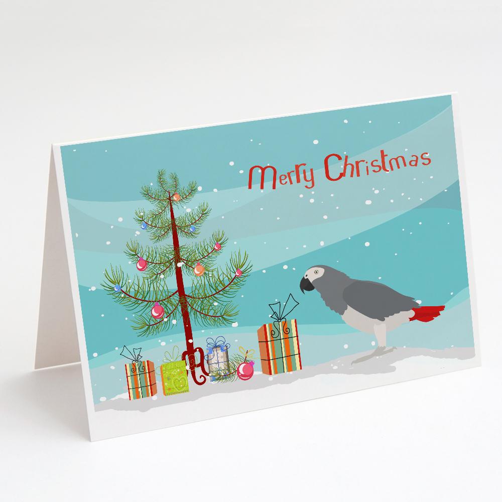 Buy this African Grey Parrot Merry Christmas Greeting Cards and Envelopes Pack of 8