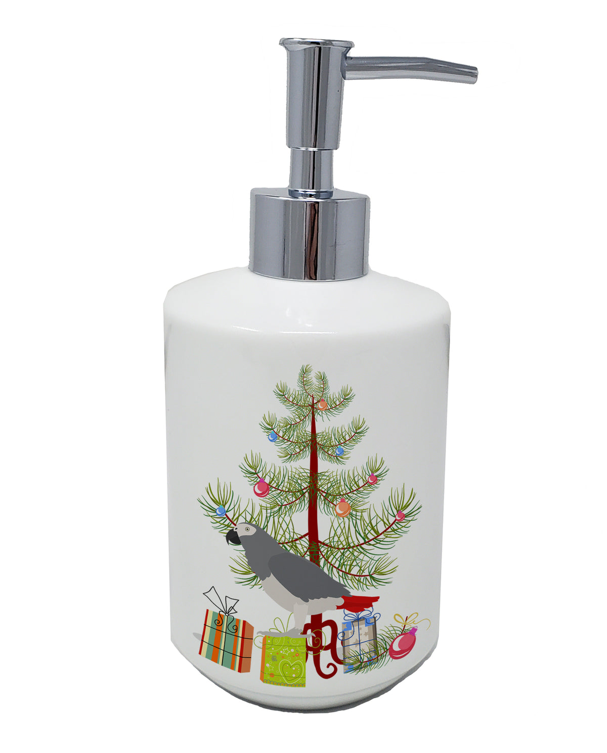 Buy this African Grey Parrot Merry Christmas Ceramic Soap Dispenser
