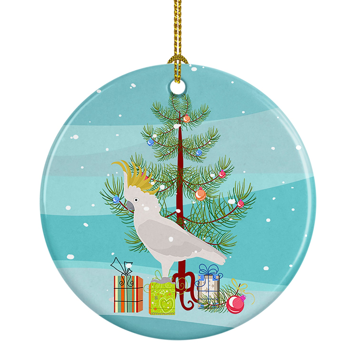 Buy this Cockatoo Merry Christmas Ceramic Ornament