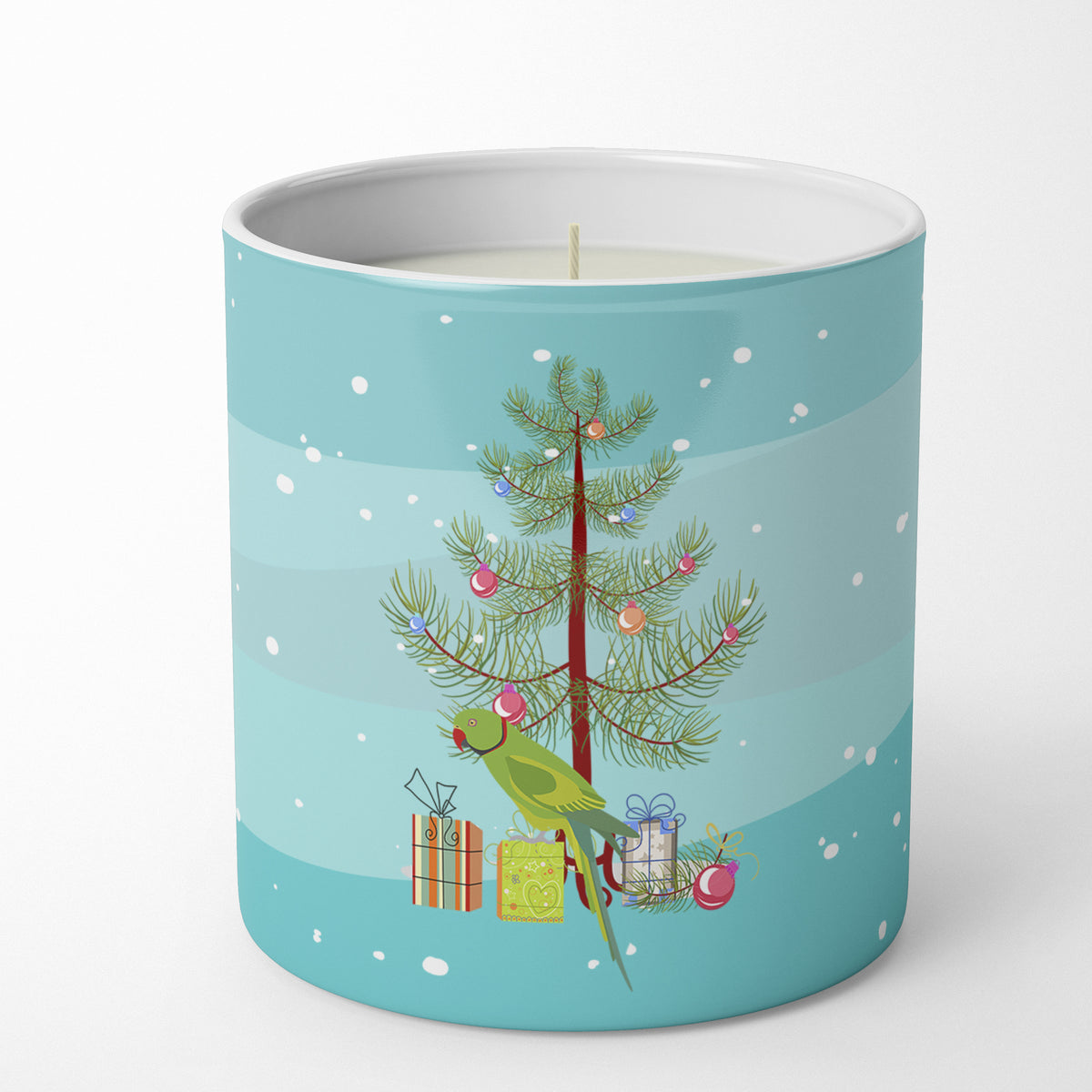 Buy this Ring-Necked Parakeet Merry Christmas 10 oz Decorative Soy Candle