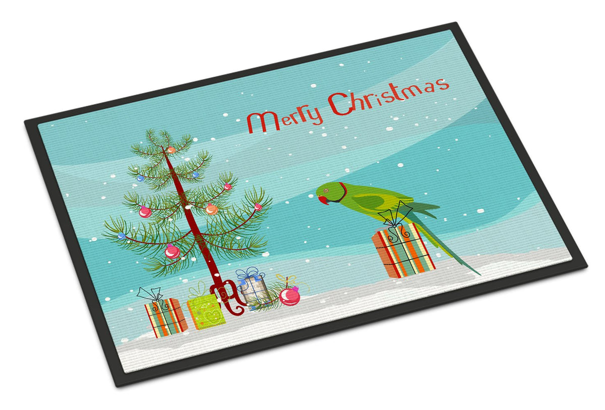Ring-Necked Parakeet Merry Christmas Indoor or Outdoor Mat 24x36 CK4502JMAT by Caroline&#39;s Treasures