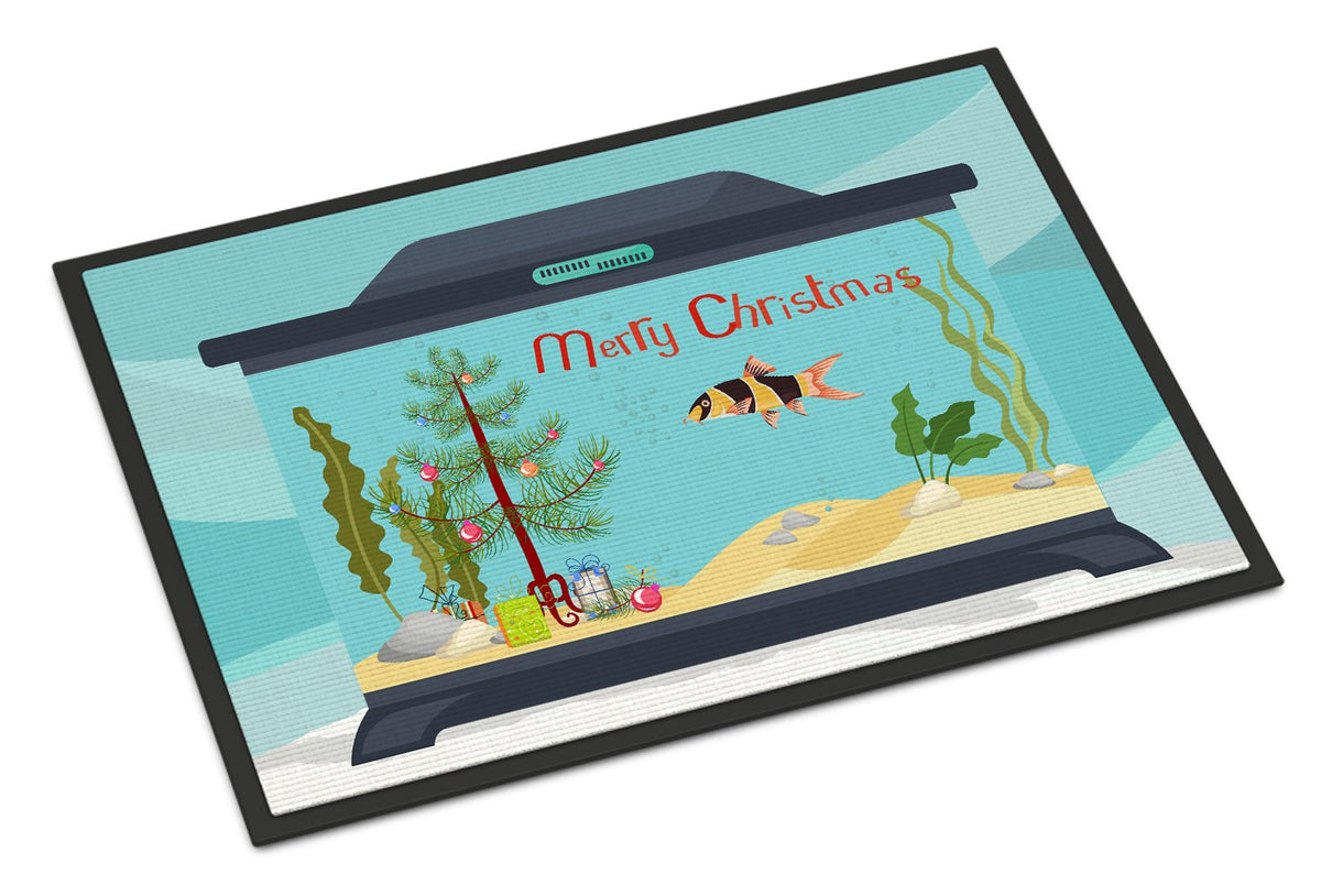 Clown Loach Fish Merry Christmas Indoor or Outdoor Mat 24x36 CK4506JMAT by Caroline&#39;s Treasures