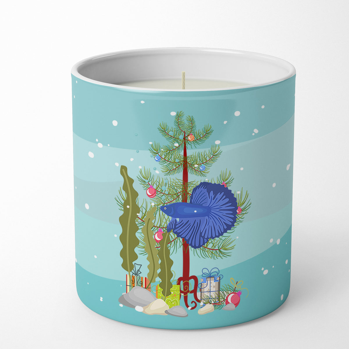 Buy this Delta Tail Betta Fish Merry Christmas 10 oz Decorative Soy Candle