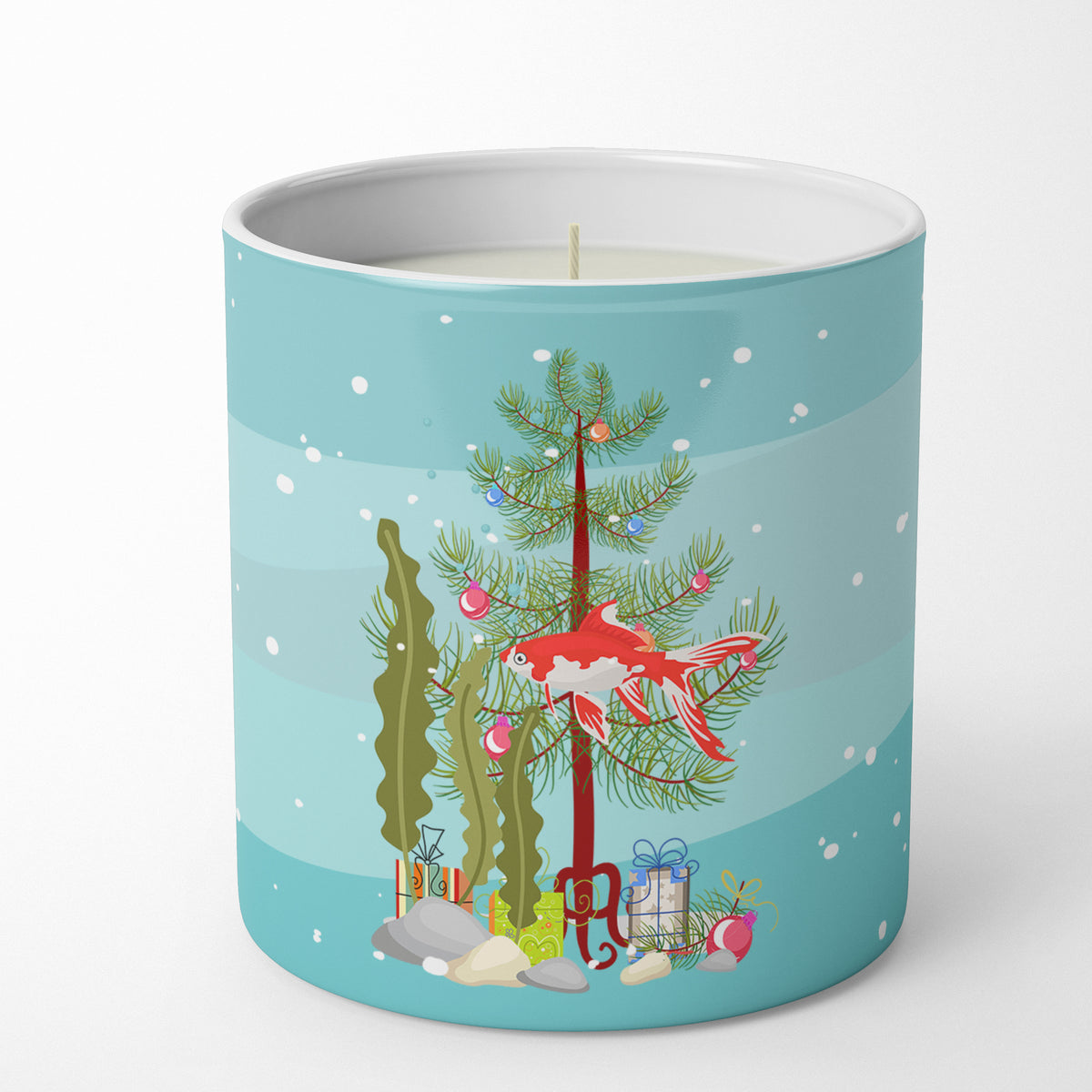 Caroline's Treasures Comet Goldfish Merry Christmas 10 oz Decorative Soy Candle
