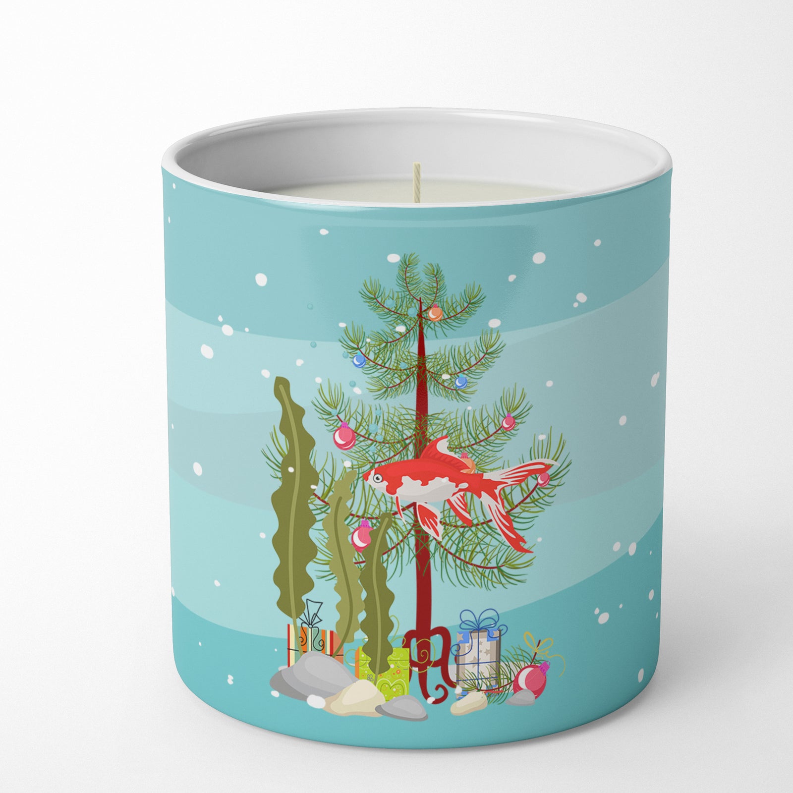 Caroline's Treasures Comet Goldfish Merry Christmas 10 oz Decorative Soy Candle
