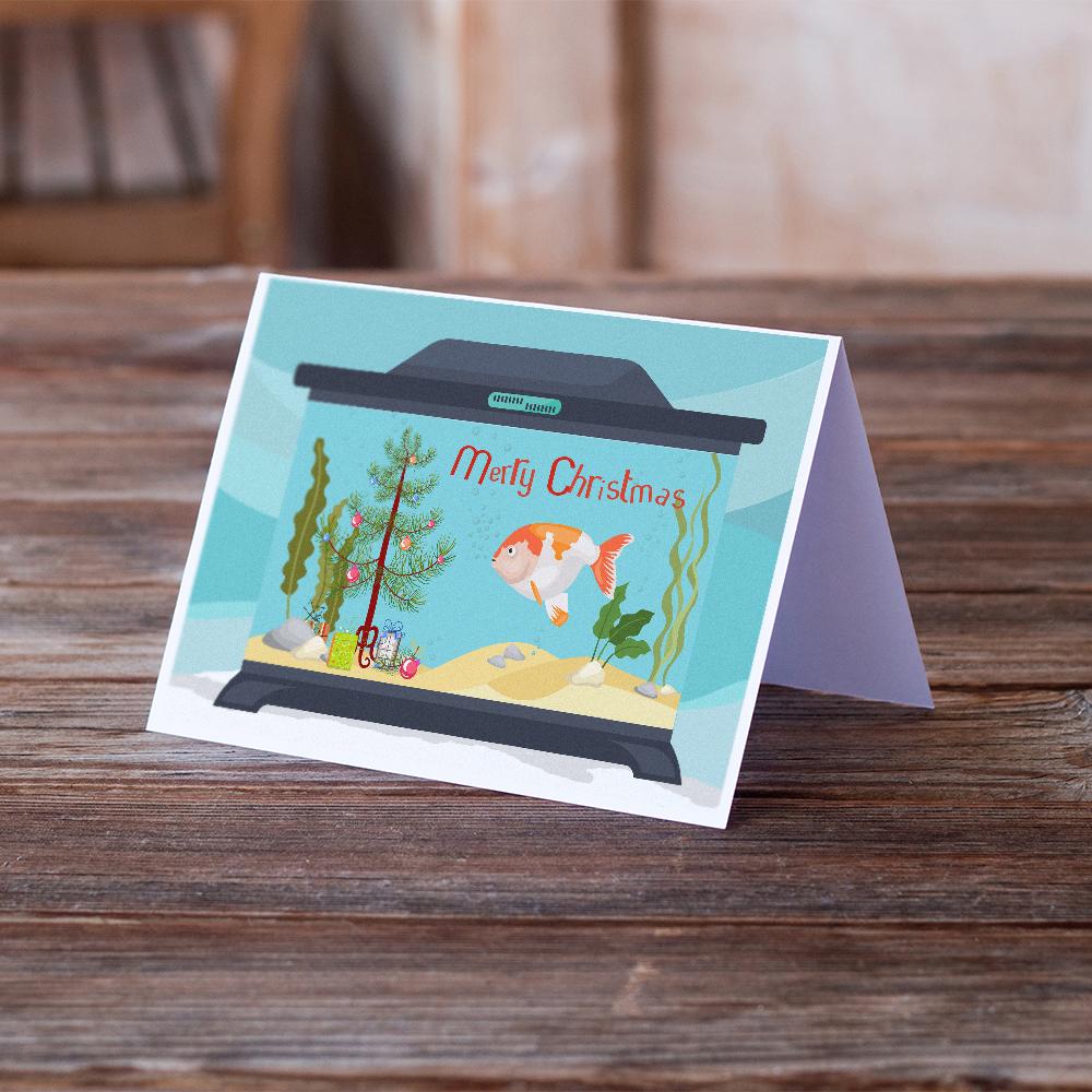 Lionhead Goldfish Merry Christmas Greeting Cards and Envelopes Pack of 8 - the-store.com