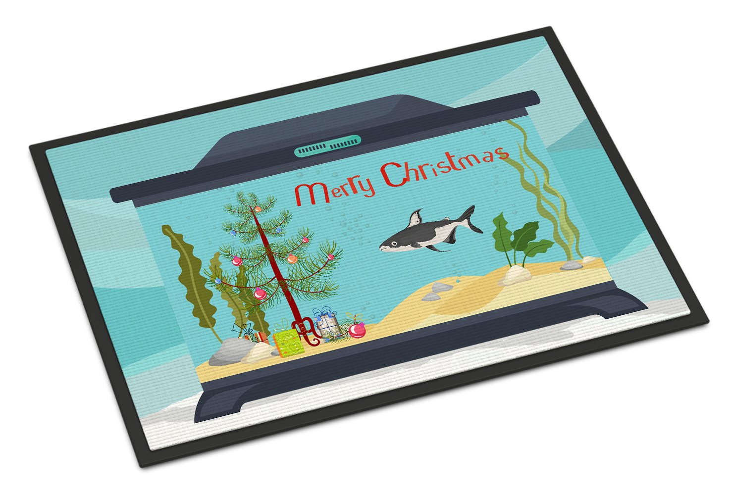 Iridescent Shark Merry Christmas Indoor or Outdoor Mat 24x36 CK4521JMAT by Caroline's Treasures