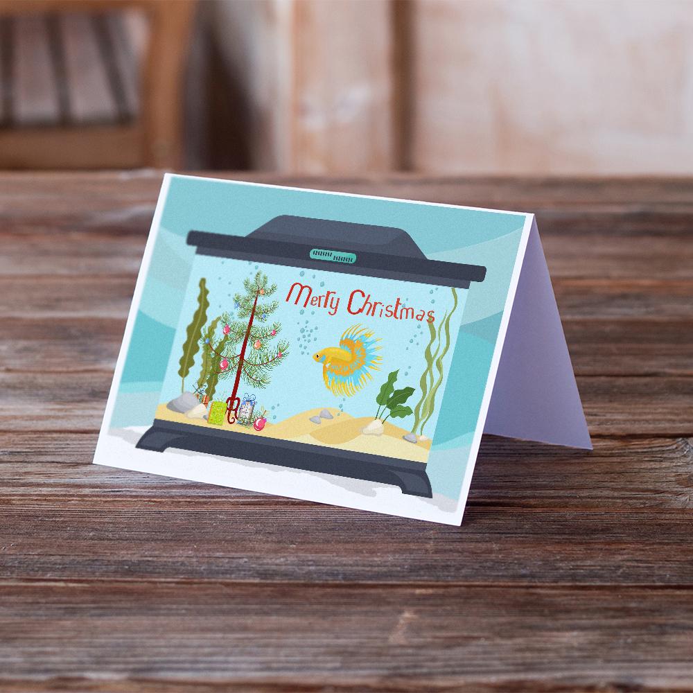 CrownTail Betta Merry Christmas Greeting Cards and Envelopes Pack of 8 - the-store.com