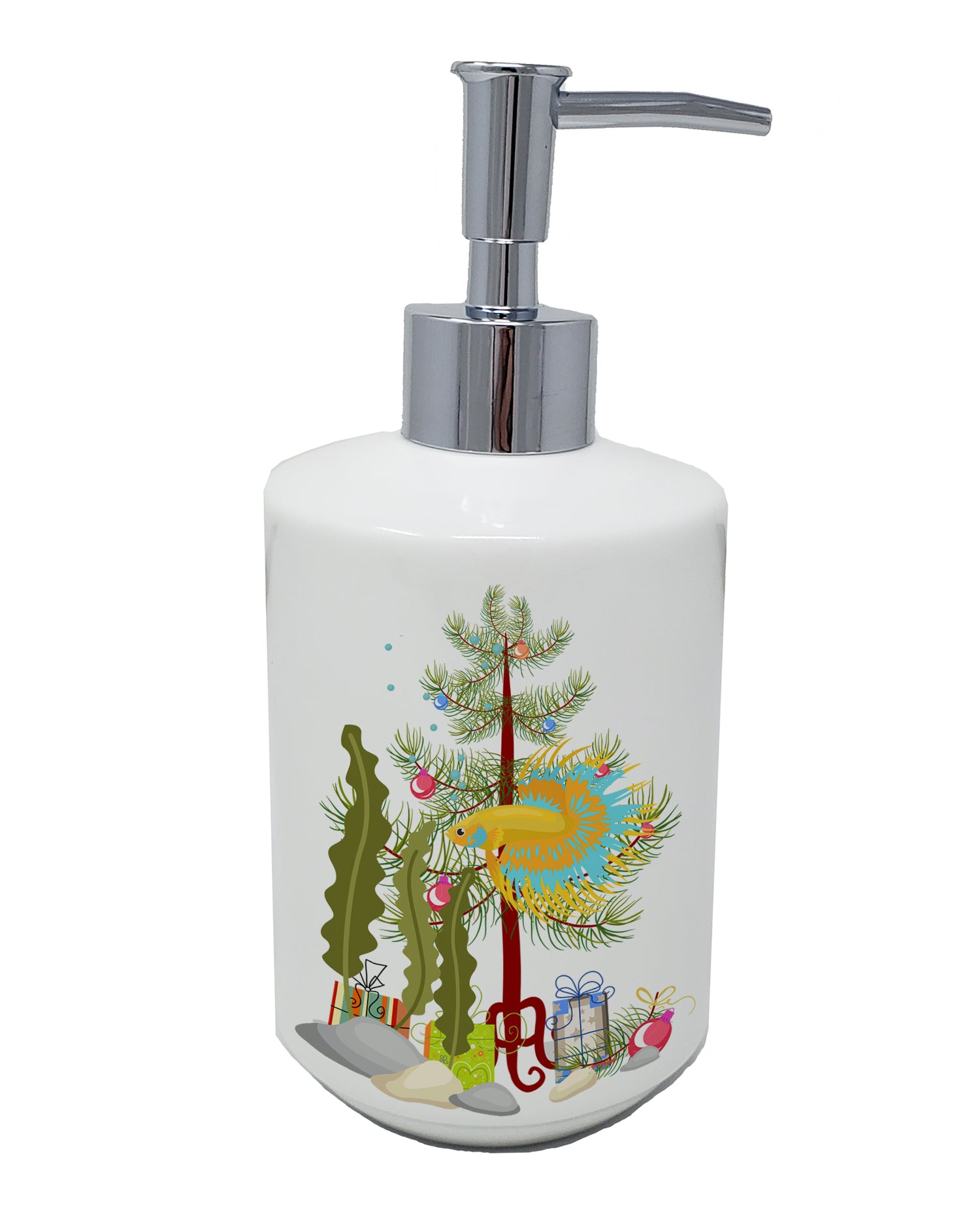 Buy this CrownTail Betta Merry Christmas Ceramic Soap Dispenser