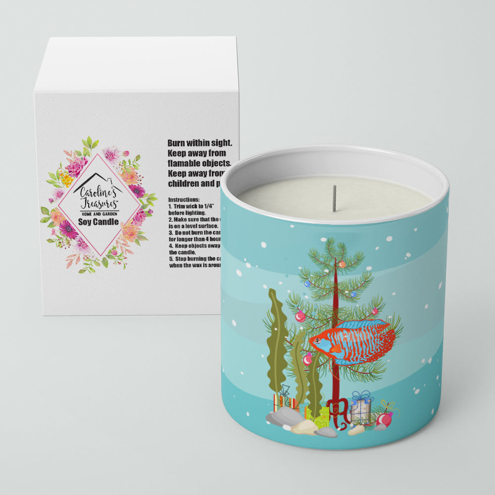 Caroline's Treasures Dwarf Gourami Merry Christmas 10 oz Decorative Soy Candle
