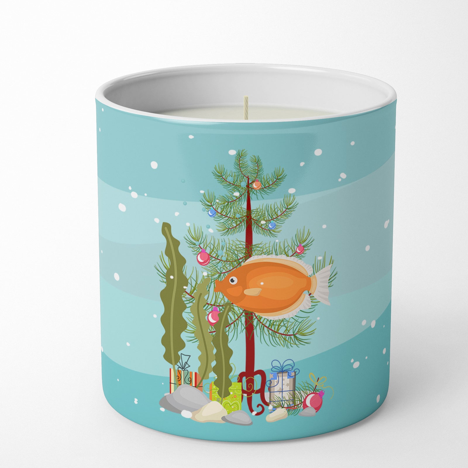 Caroline's Treasures Kissing Gourami Merry Christmas 10 oz Decorative Soy Candle