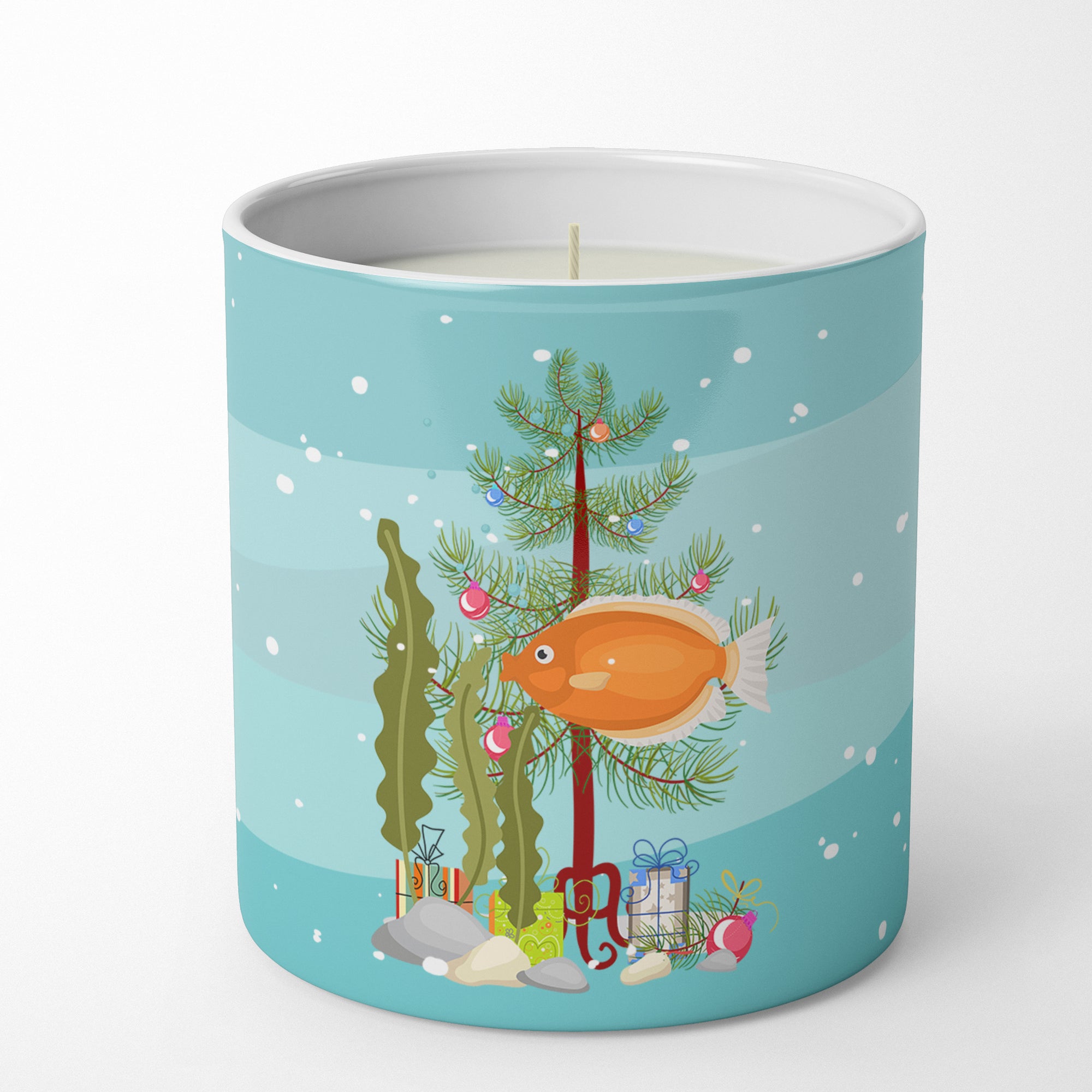 Caroline's Treasures Kissing Gourami Merry Christmas 10 oz Decorative Soy Candle