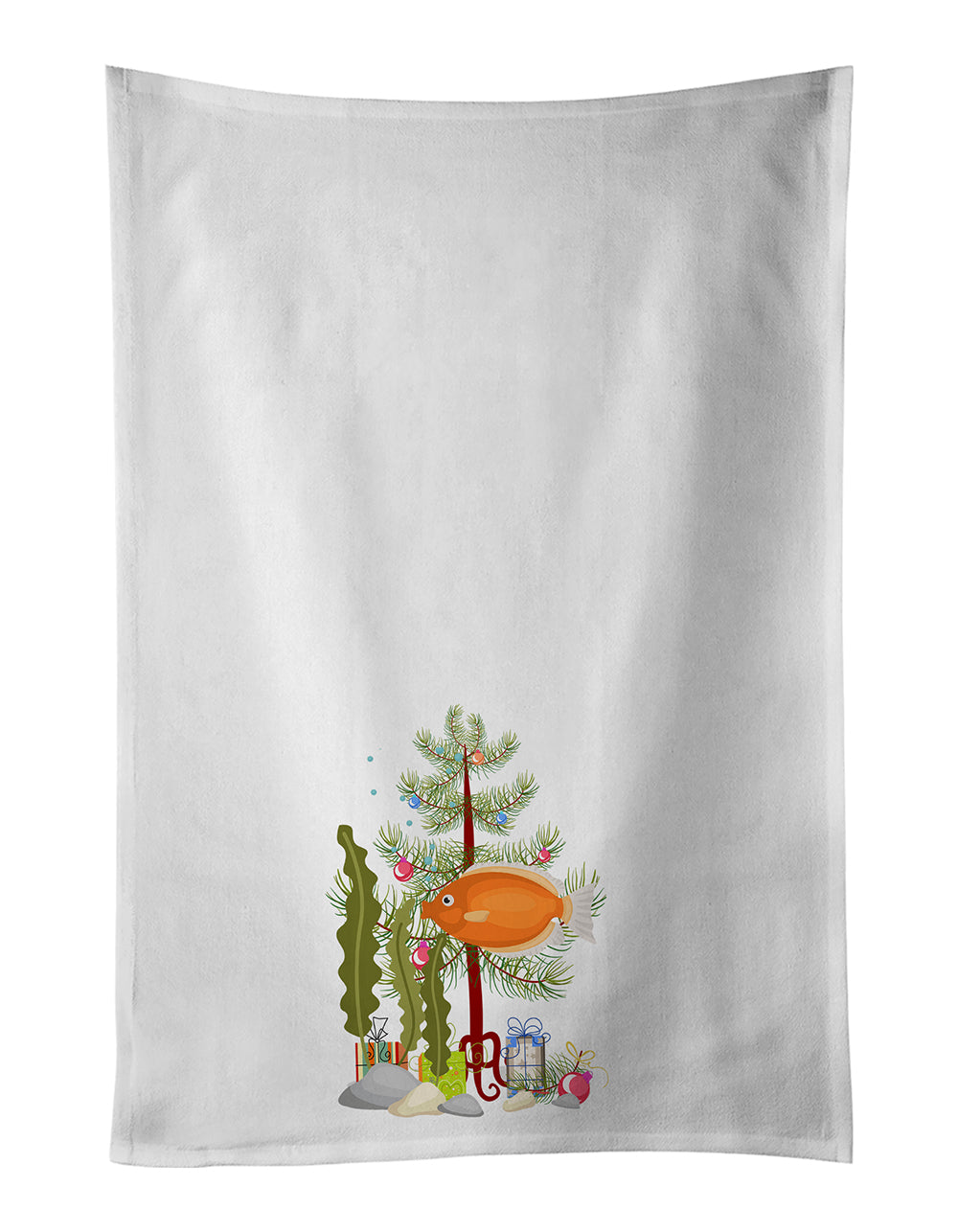 Buy this Kissing Gourami Merry Christmas White Kitchen Towel Set of 2