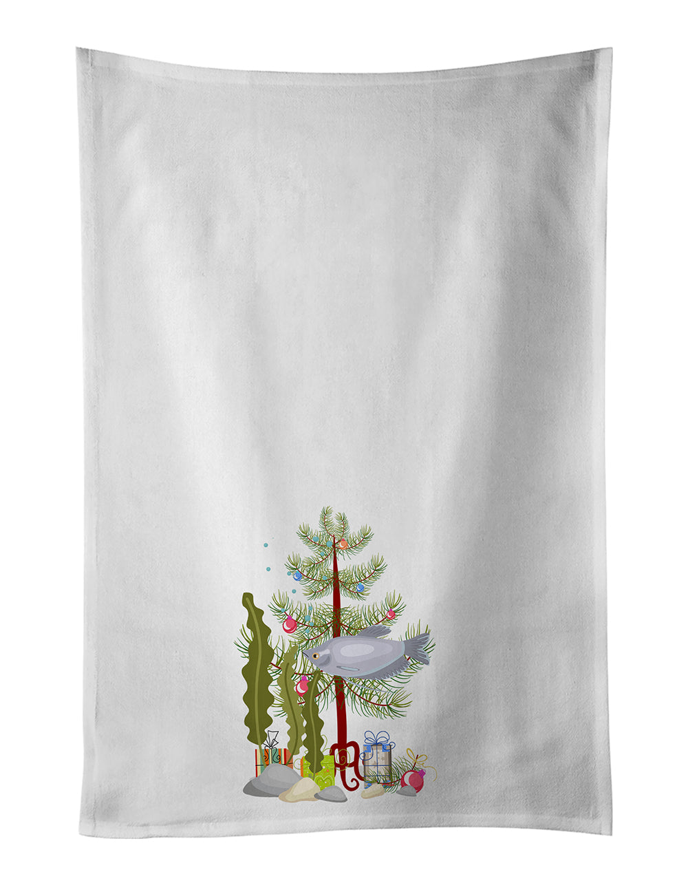 Buy this Moonlight Gourami Merry Christmas White Kitchen Towel Set of 2