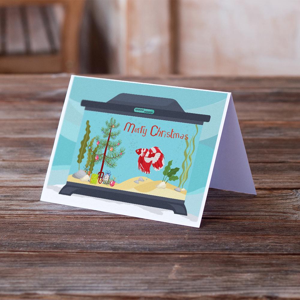 Veil Tail Betta Merry Christmas Greeting Cards and Envelopes Pack of 8 - the-store.com