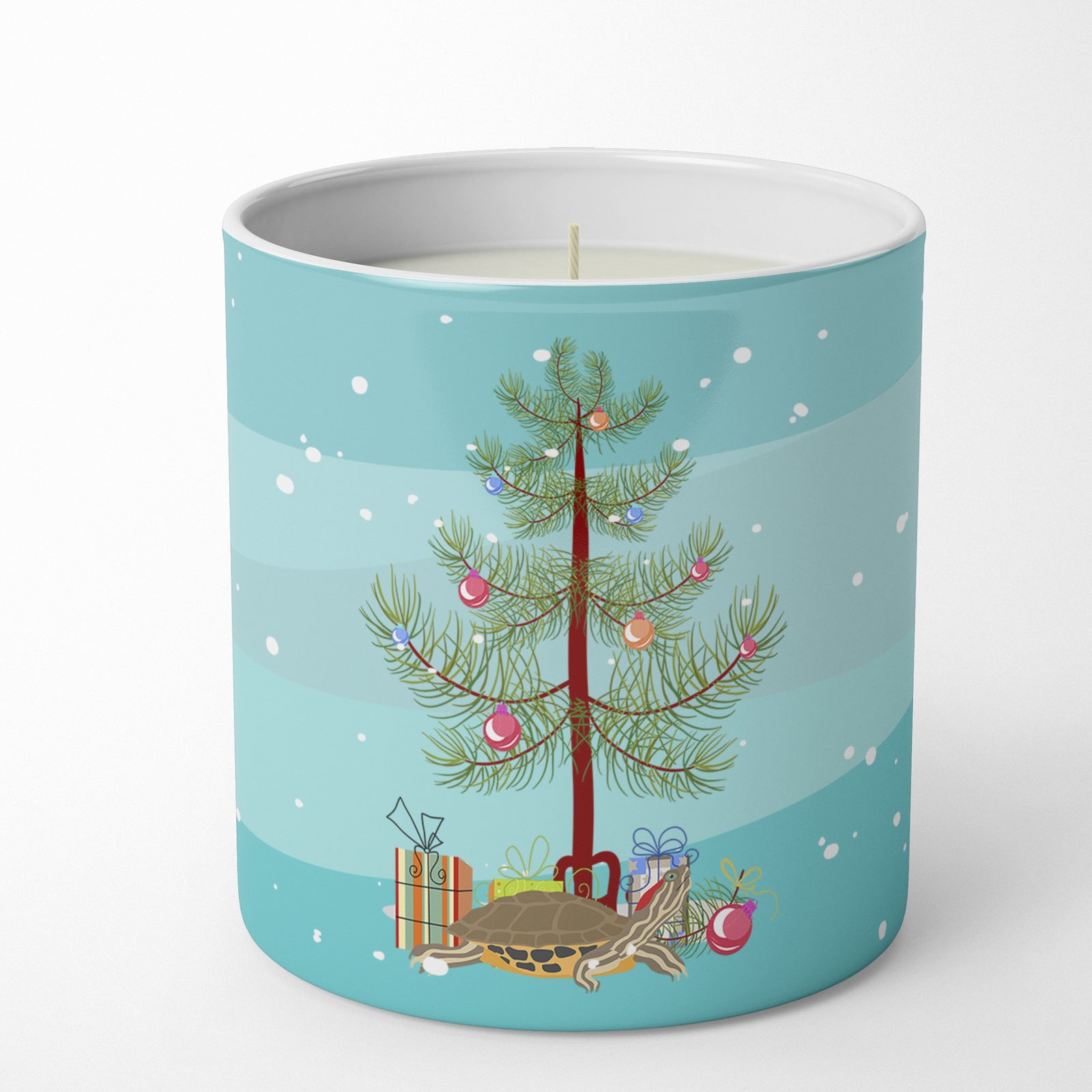 Caroline's Treasures Pond Slider Turtle Merry Christmas 10 oz Decorative Soy Candle