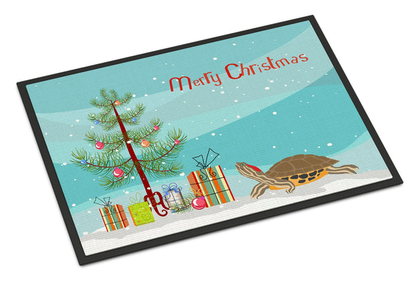 Pond Slider Turtle Merry Christmas Indoor or Outdoor Mat 24x36 CK4543JMAT by Caroline's Treasures