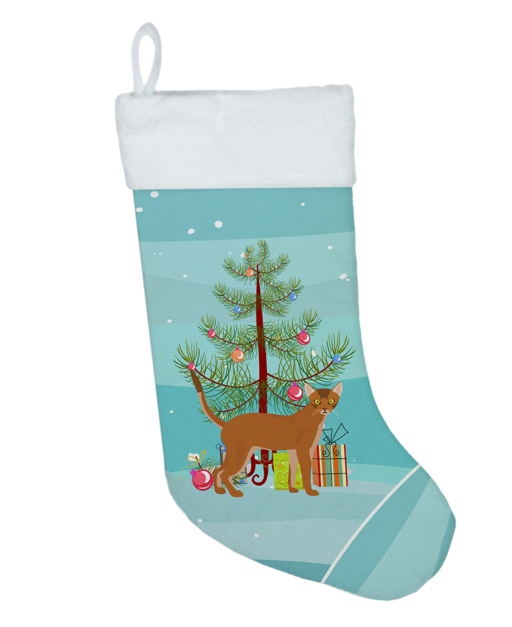 Red Abyssinian Cat Merry Christmas Christmas Stocking