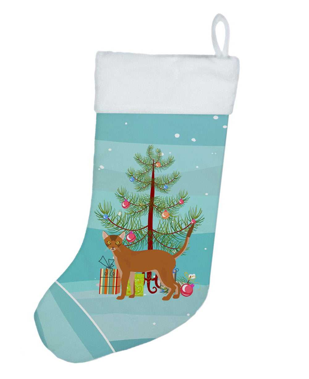 Red Abyssinian Cat Merry Christmas Christmas Stocking  the-store.com.