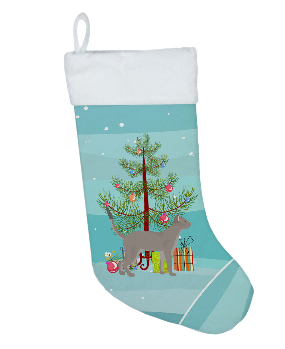Blue Abyssinian Cat Merry Christmas Christmas Stocking