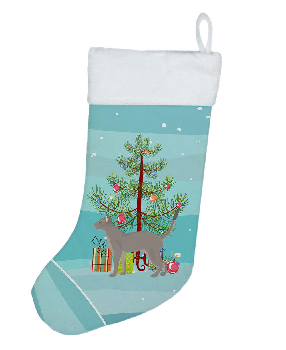 Blue Abyssinian Cat Merry Christmas Christmas Stocking  the-store.com.