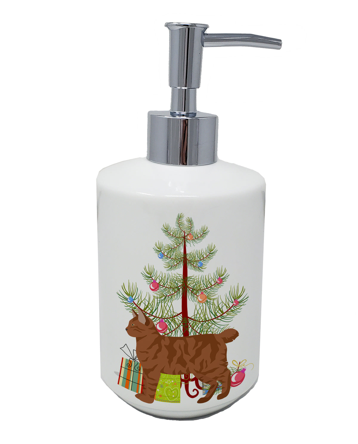 Buy this American Bobtail #2 Cat Merry Christmas Ceramic Soap Dispenser