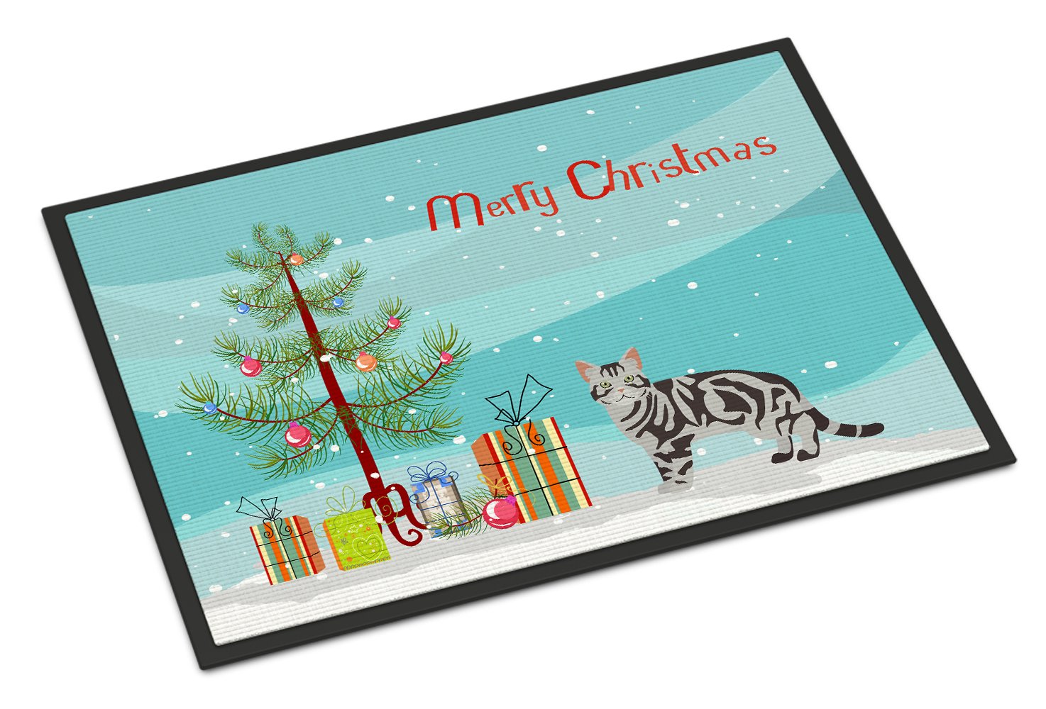 American Shorthair #1 Cat Merry Christmas Indoor or Outdoor Mat 24x36 CK4554JMAT by Caroline's Treasures