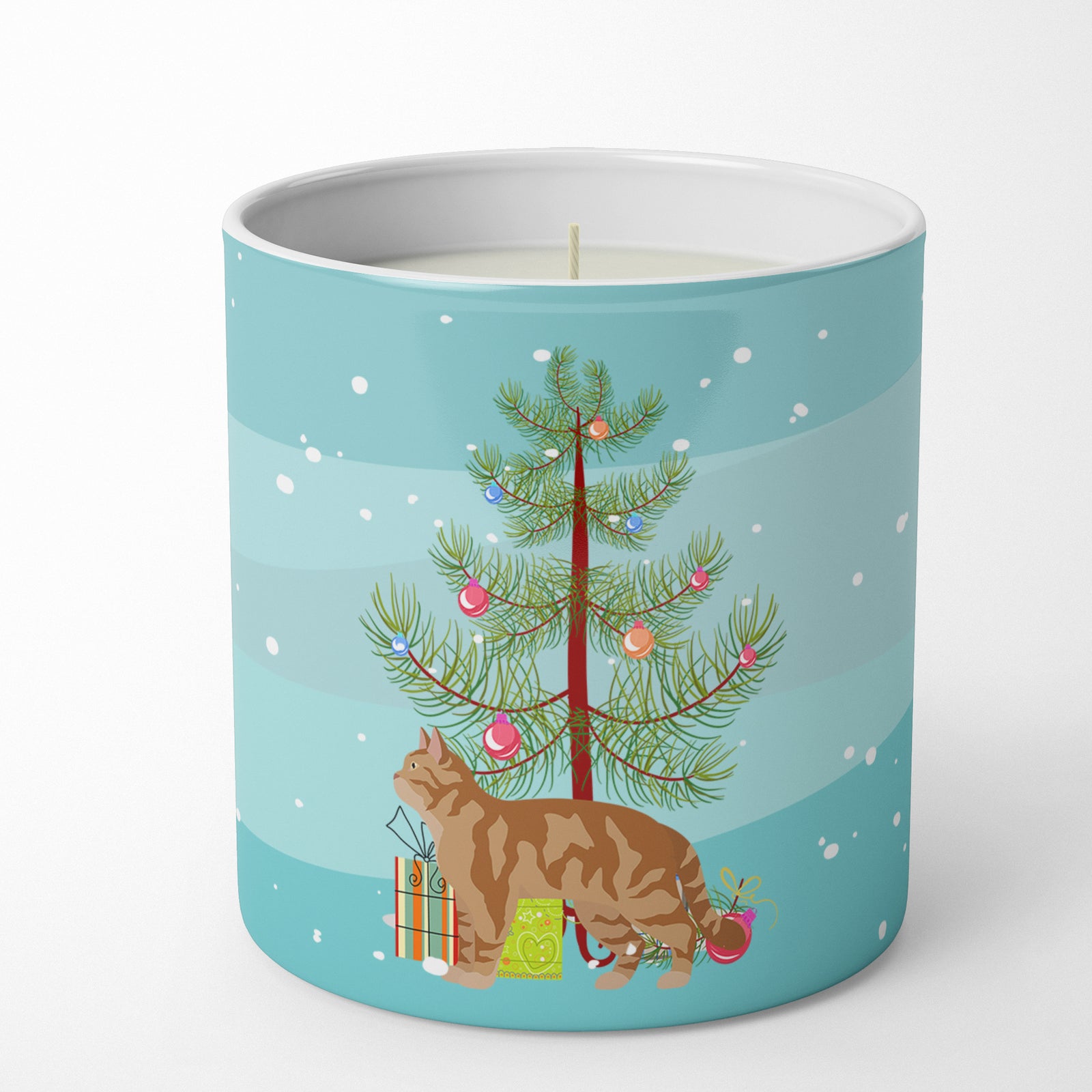 Buy this American Wirehair #2 Cat Merry Christmas 10 oz Decorative Soy Candle