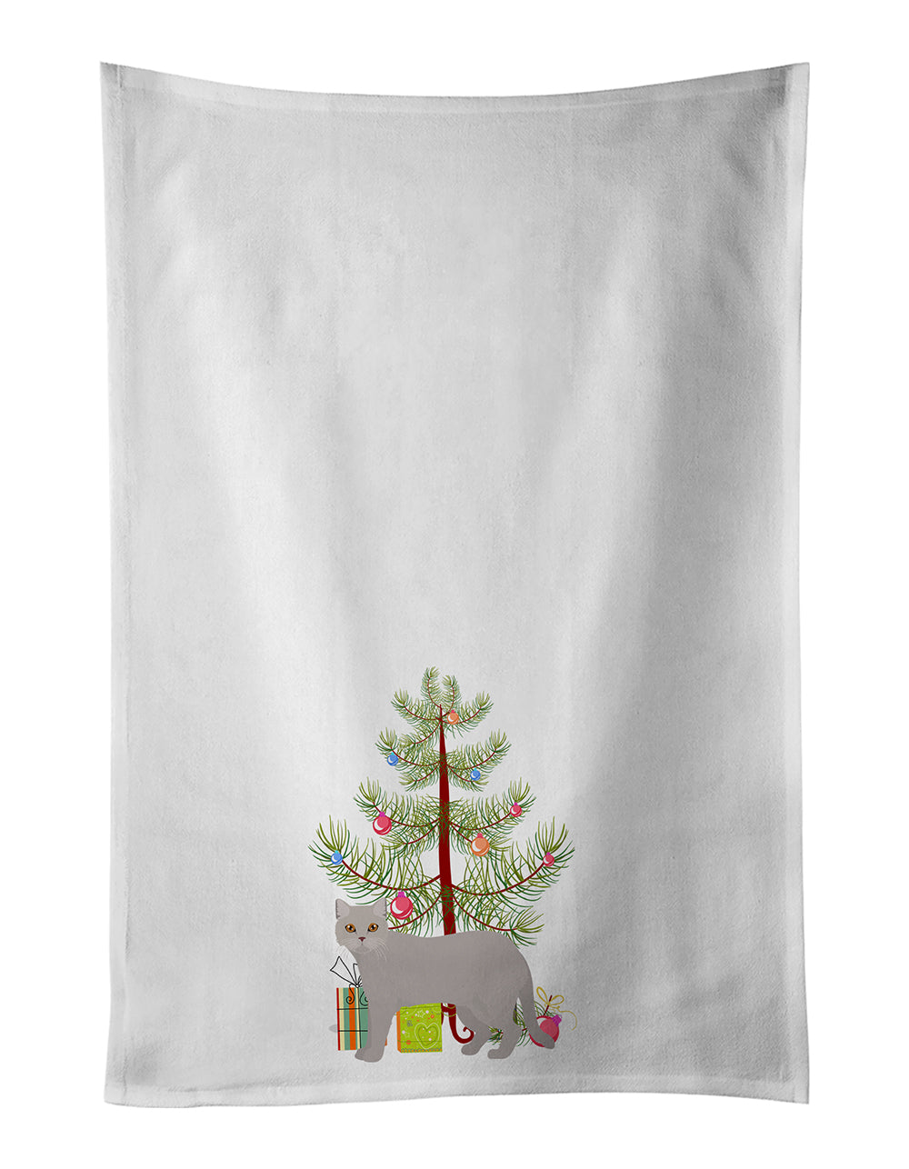 Buy this British Semi Longhair Cat Merry Christmas White Kitchen Towel Set of 2