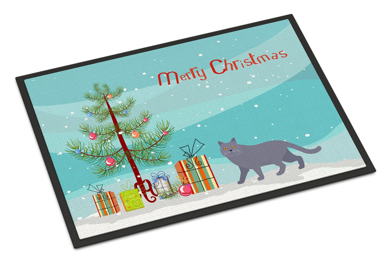 British Shorthair #1 Cat Merry Christmas Indoor or Outdoor Mat 24x36 CK4574JMAT by Caroline's Treasures