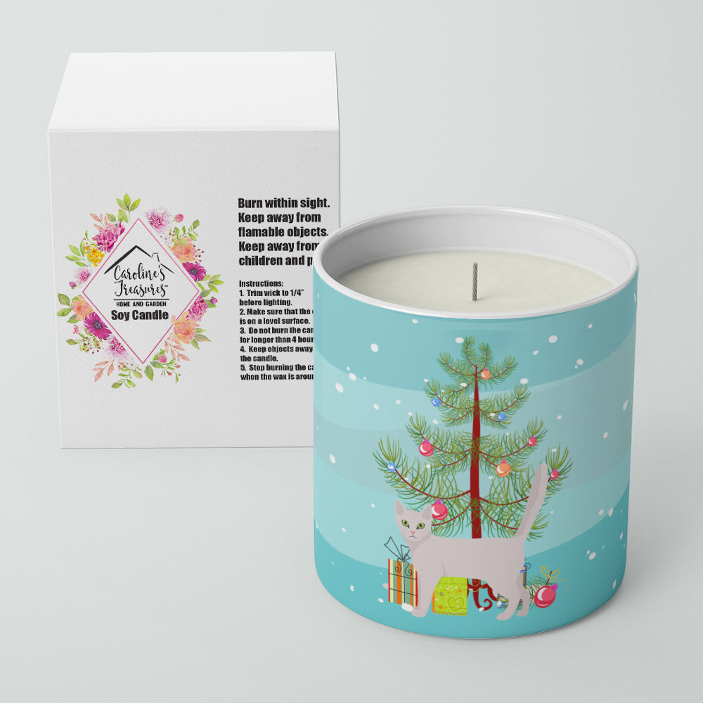Caroline's Treasures Burmilla Cat Merry Christmas 10 oz Decorative Soy Candle