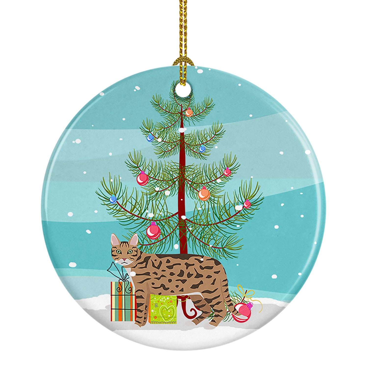 Buy this California Spangled #2 Cat Merry Christmas Ceramic Ornament