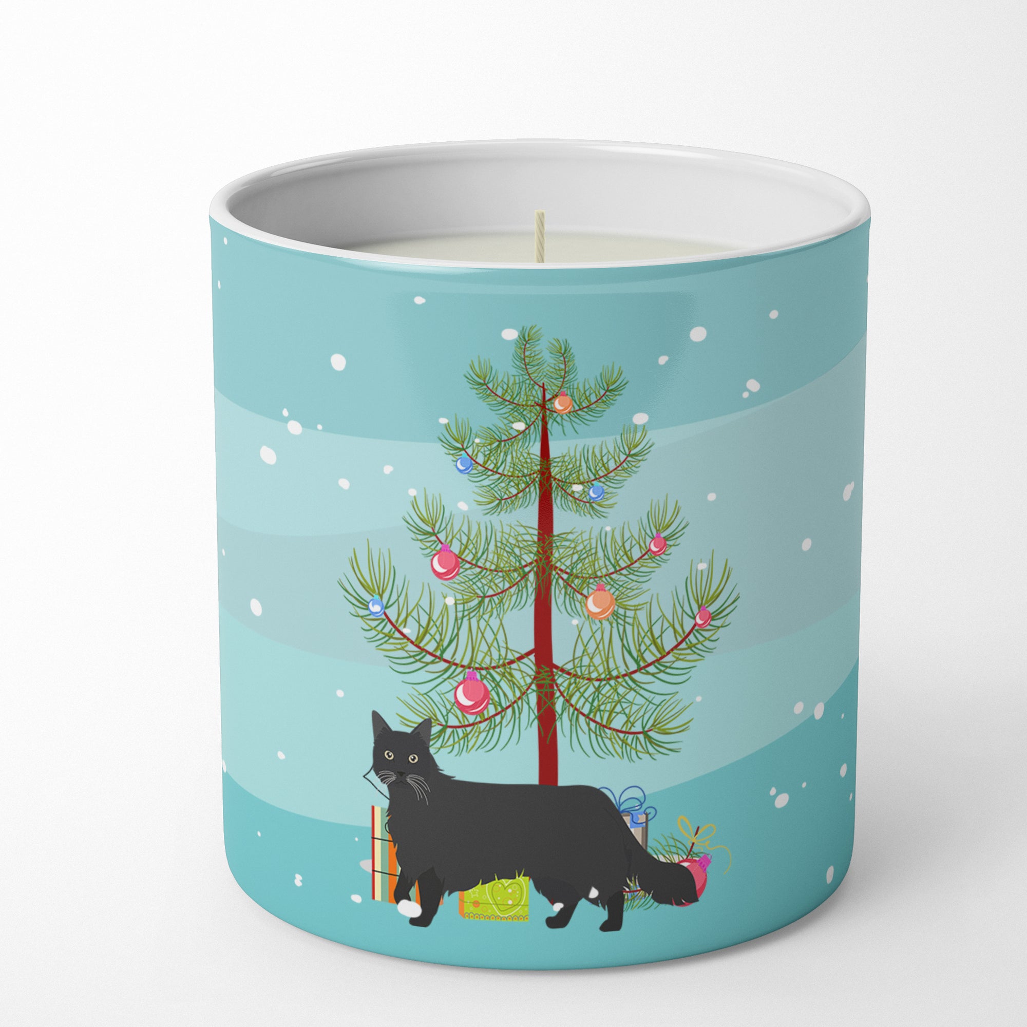 Buy this Black Chantilly Tiffany Cat Merry Christmas 10 oz Decorative Soy Candle