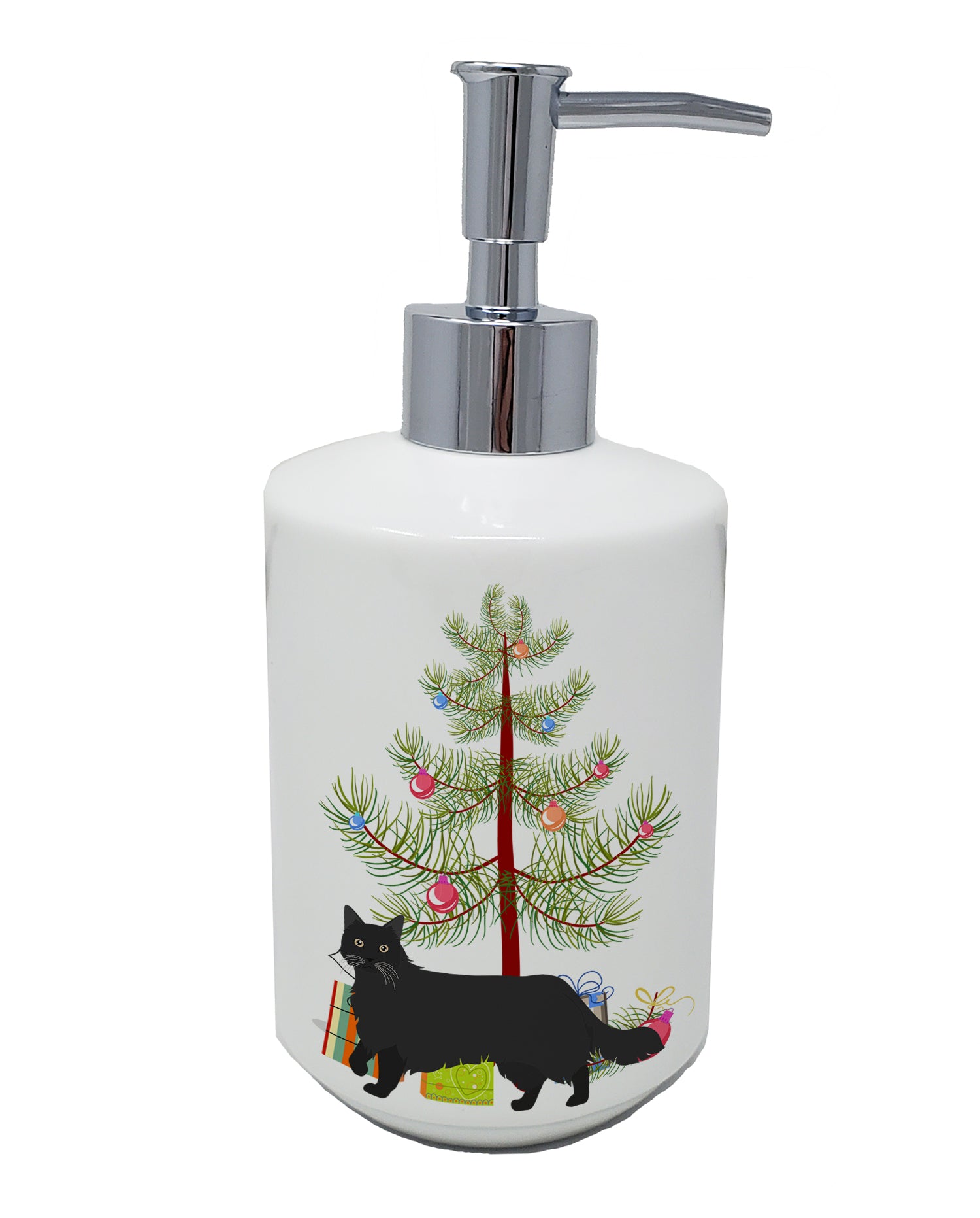 Buy this Black Chantilly Tiffany Cat Merry Christmas Ceramic Soap Dispenser