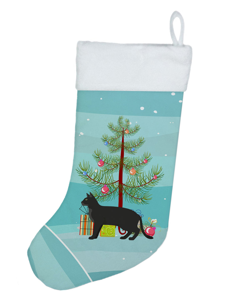 Chausie Black Cat Merry Christmas Christmas Stocking