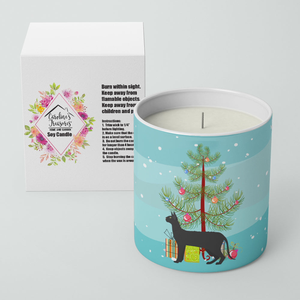 Buy this Black Cornish Rex Cat Merry Christmas 10 oz Decorative Soy Candle