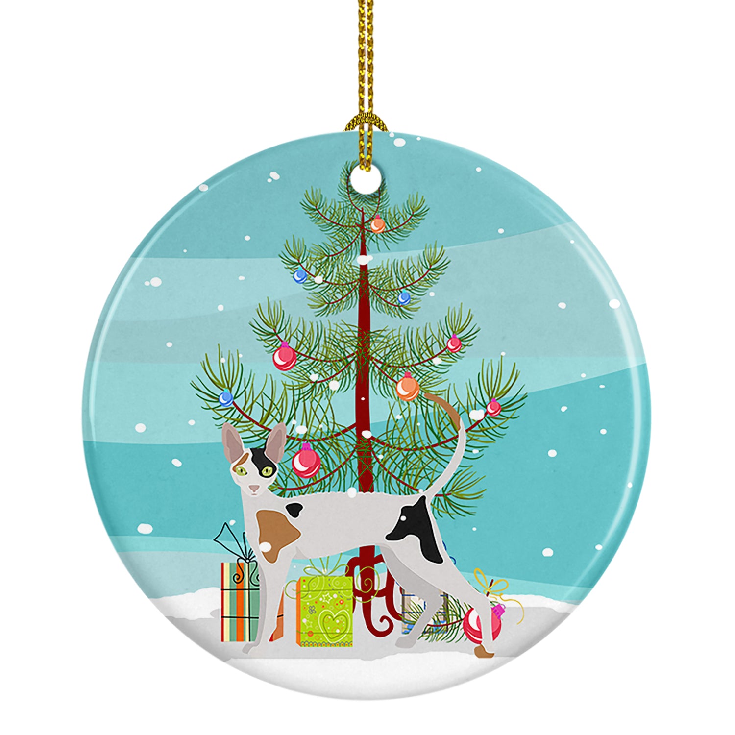 Buy this Cornish Rex Cat Merry Christmas Ceramic Ornament