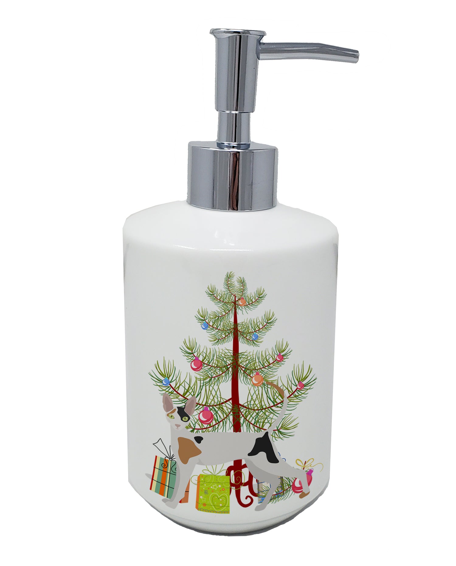 Buy this Cornish Rex Cat Merry Christmas Ceramic Soap Dispenser