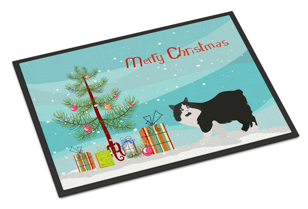 Cymric Cat Merry Christmas Indoor or Outdoor Mat 24x36 CK4599JMAT by Caroline&#39;s Treasures