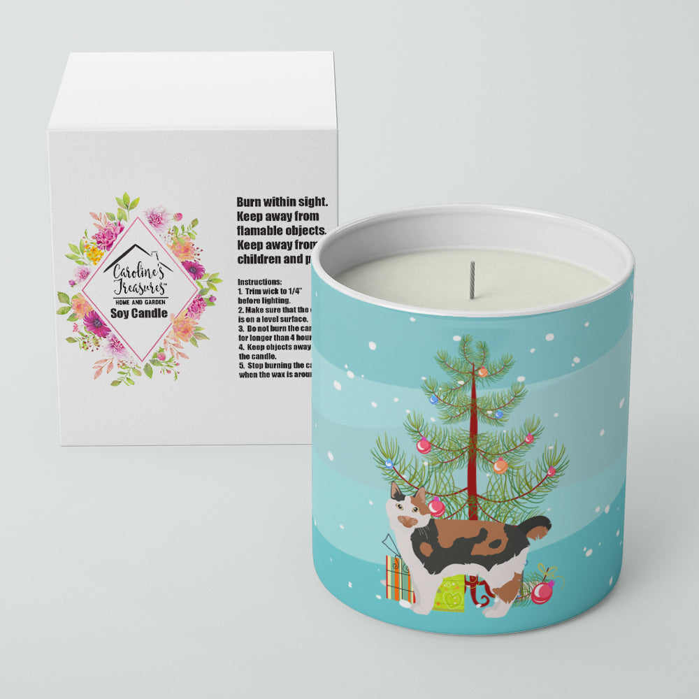 Cymric #2 Cat Merry Christmas 10 oz Decorative Soy Candle - the-store.com
