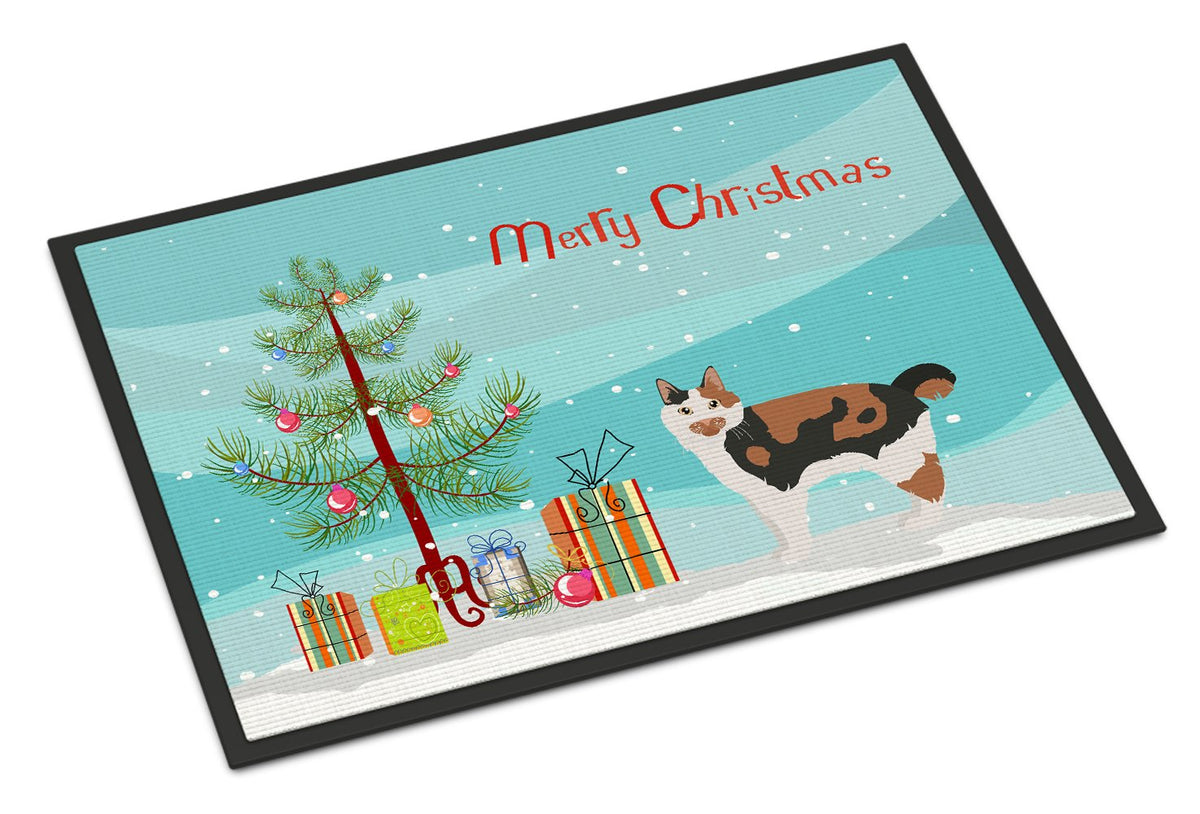 Cymric #2 Cat Merry Christmas Indoor or Outdoor Mat 24x36 CK4600JMAT by Caroline&#39;s Treasures