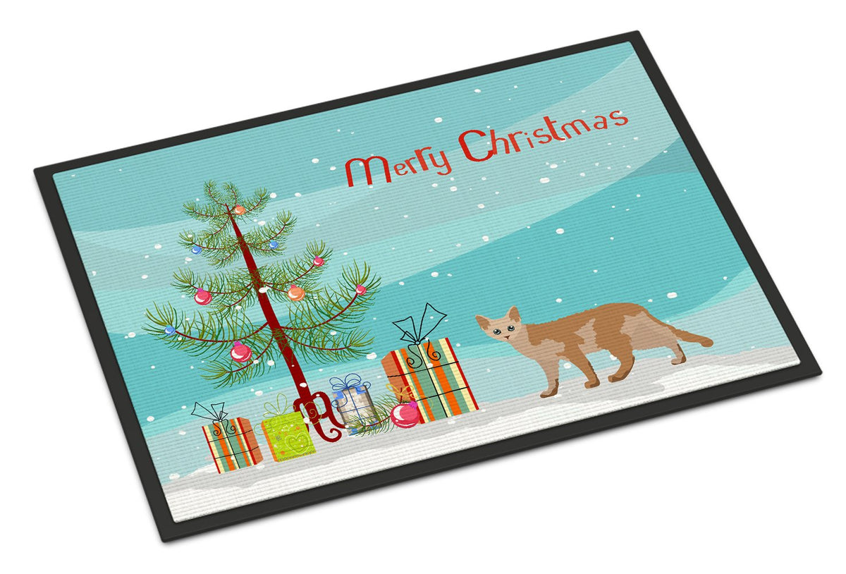 Devon Rex #3 Cat Merry Christmas Indoor or Outdoor Mat 24x36 CK4603JMAT by Caroline&#39;s Treasures