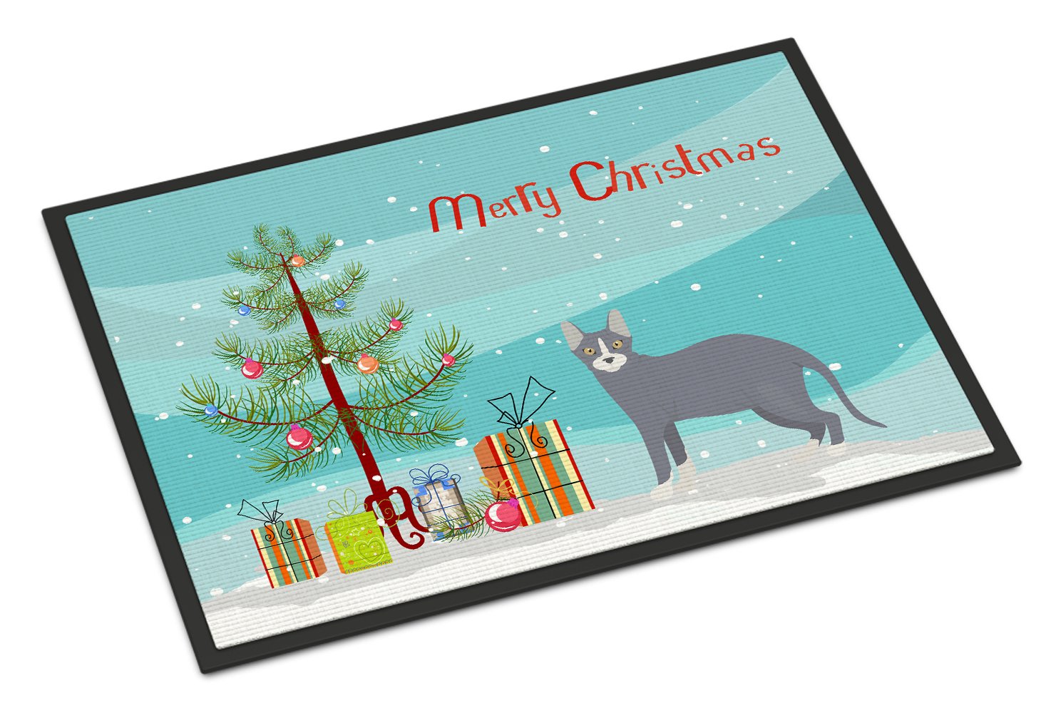 Don Sphynx #2 Cat Merry Christmas Indoor or Outdoor Mat 24x36 CK4605JMAT by Caroline's Treasures